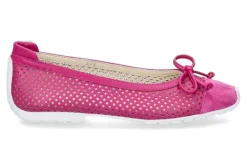 Damen Mania Ballerina PERFORATO CAMOSCIO-pink