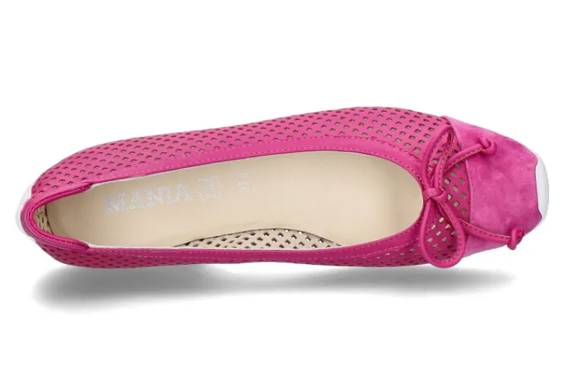 Damen Mania Ballerina PERFORATO CAMOSCIO-pink