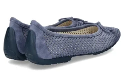 Damen Mania Ballerina PERFORATO CAMOSCIO JEANSBLU