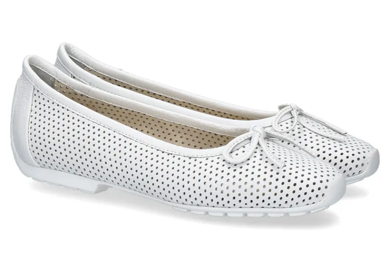 Damen Mania Ballerina PERFORATO BIANCO (37 )