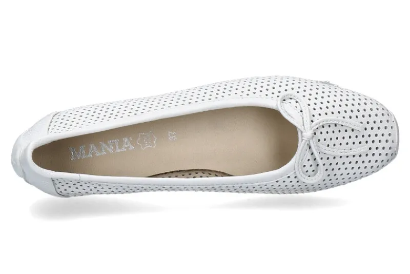 Damen Mania Ballerina PERFORATO BIANCO (37 )