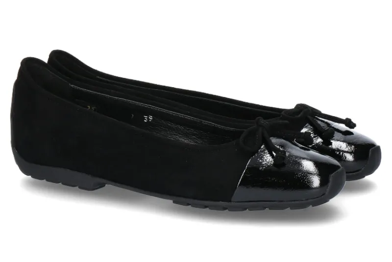 Damen Mania Ballerina PIUMA NERO CAMOSCIO NERO (39)