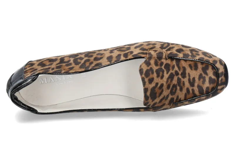 Damen Mania Slipper CAMOSCIO LEOPARD PIUMA NERO (39)