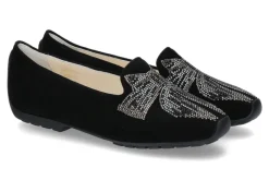 Damen Mania Slipper CAMOSCIO NERO STRASS