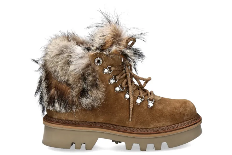 Damen Montelliana Schnürstiefelette gefüttert AURORA TAN ALCE