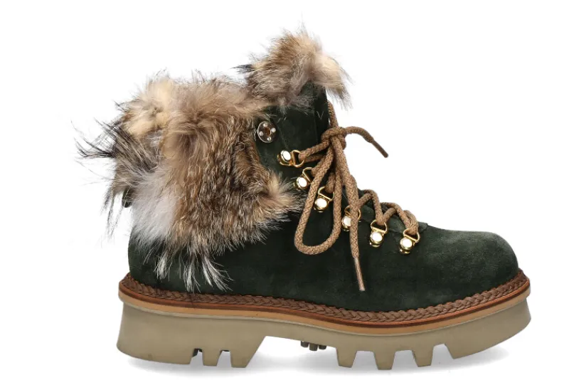 Damen Montelliana Schnürstiefelette gefüttert AURORA MILITARY GREEN