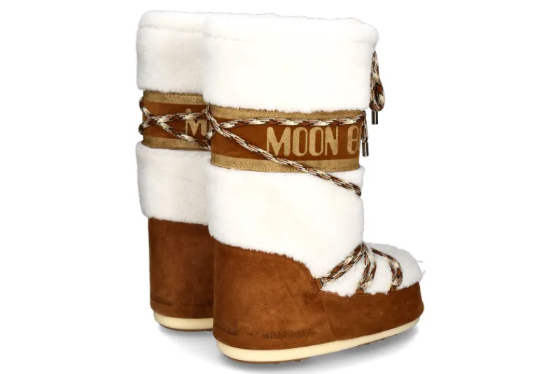 Damen Moon Boot Snowboot warmgefüttert ICON SHEARLING WHISKY OFF WHITE