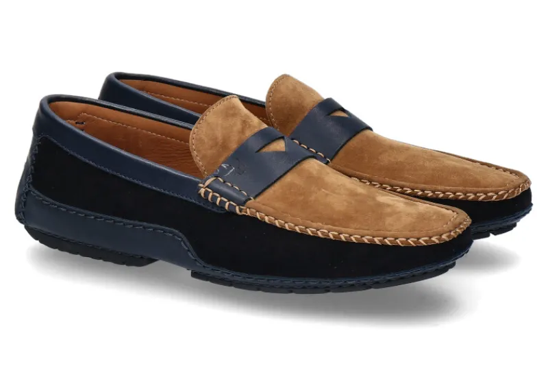 Herren Moreschi Loafer BAVIERA BLU SCURO MARRONE