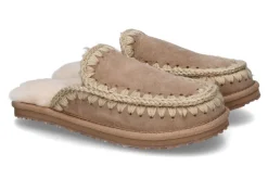 Damen mou Pantolette gefüttert SLIPPER FULL ESKIMO STITCH- camel