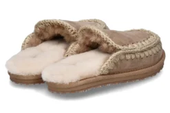Damen mou Pantolette gefüttert SLIPPER FULL ESKIMO STITCH- camel