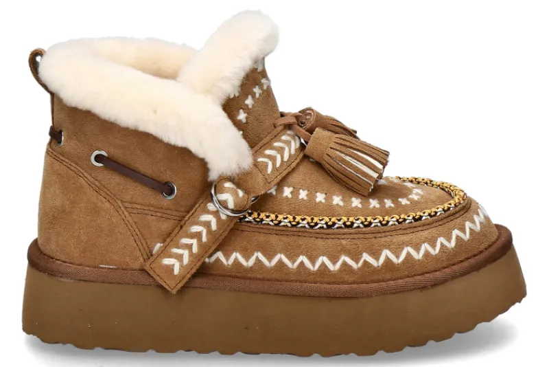 Damen Nan-Ku Couture Boots gefüttert DFH-11 CROSTA- camel/ mittelbraun