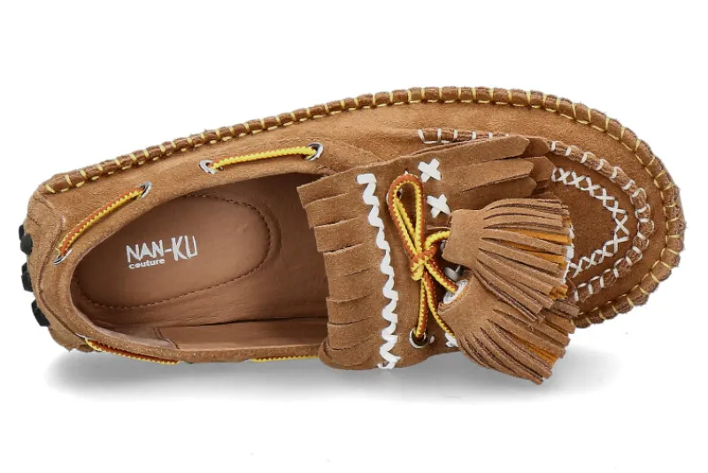 Damen Nan-Ku Couture Mokassin LEATHER- camel/braun
