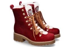 Damen New Italia Shoes New Italia Boots gefüttert BRENDA COW- rot