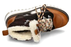 Damen New Italia Shoes Boots gefüttert ERIKA RINDSLEDER- braun/weiss