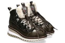 Damen New Italia Shoes Boots gefüttert ERIKA- schwarz/ gold/ grün