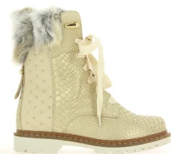 Damen New Italia Shoes Stiefelette gefüttert SNAKE LOOK SAND
