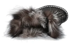 Damen New Italia Shoes Stiefelette gefüttert REPTIL OPTIK BROWN BLACK