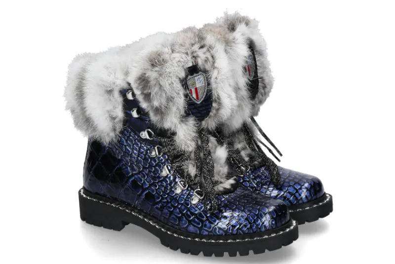 Damen New Italia Shoes Stiefelette gefüttert REPTIL-OPTIK VEGAS (41)