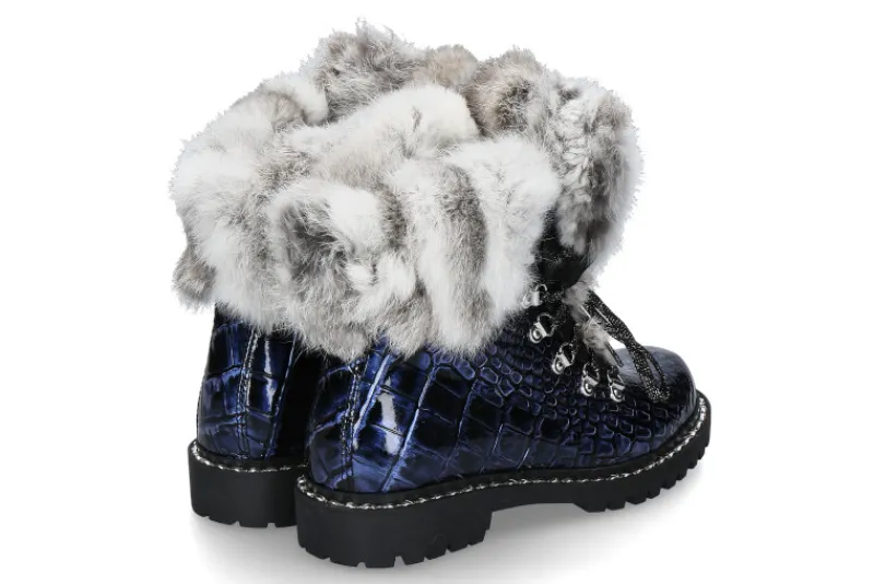 Damen New Italia Shoes Stiefelette gefüttert REPTIL-OPTIK VEGAS (41)