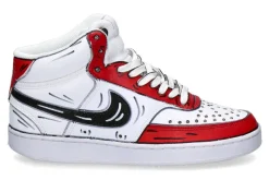 Herren Ballo Da Sola Nike Customized by Mid-Cut CARTOON ROSSO