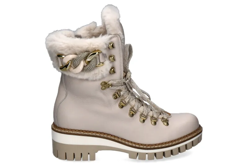 Damen New Italia Shoes NiS Schnürboots gefüttert ANNA- off-white