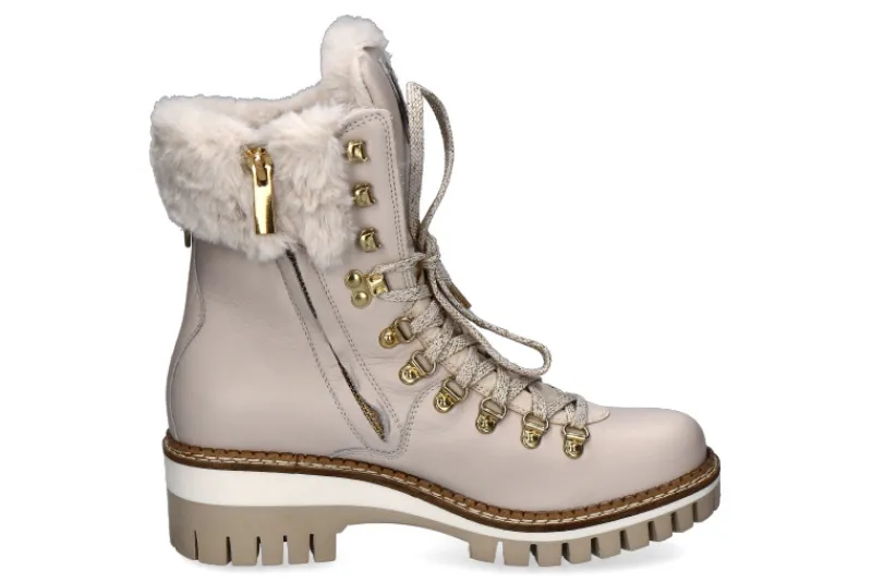 Damen New Italia Shoes NiS Schnürboots gefüttert ANNA- off-white