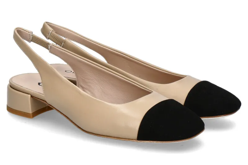 Damen Odare Slingpumps GIRONA NAPPA CAMOSCIO- beige/ nero