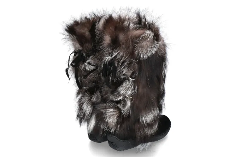 Damen Oscar Sport Fellstiefel KIM NERO-SILVER