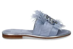 Damen Paola Fiorenza Pantolette PELLE DRILL jeans light blue