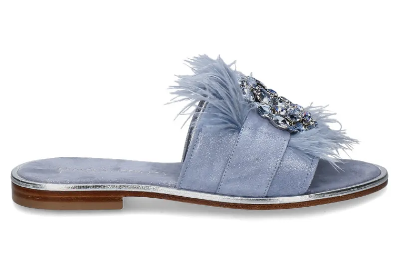 Damen Paola Fiorenza Pantolette PELLE DRILL jeans light blue