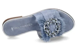 Damen Paola Fiorenza Pantolette PELLE DRILL jeans light blue