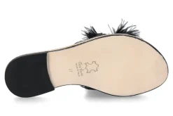 Damen Paola Fiorenza Pantolette COBRA PITONE- piume nero snake