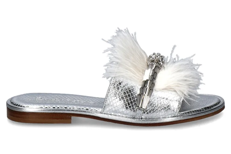 Damen Paola Fiorenza Pantolette COBRA LAMINATO- silber snake