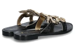 Damen Paola Fiorenza Pantolette PELLE STAMPO COBRA nero snake gold