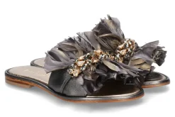 Damen Paola Fiorenza Pantolette PIUMA GREY GOLD- wash fucile black