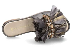 Damen Paola Fiorenza Pantolette PIUMA GREY GOLD- wash fucile black