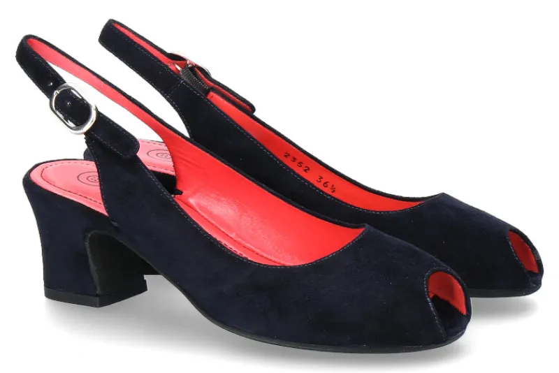 Damen Pas de rouge Sandale MILLY CAMOSCIO BLU (36½)