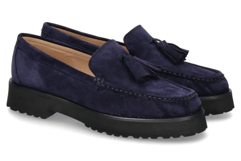 Damen Pascucci Slipper CAMOSCIO MARY- oceano/ dunkelblau