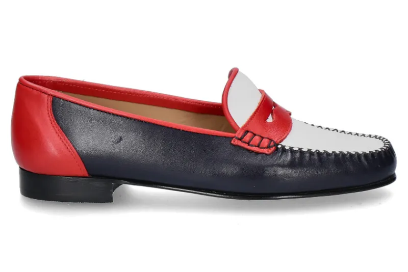 Damen Pascucci Slipper NAPPA blau/weiss/rot