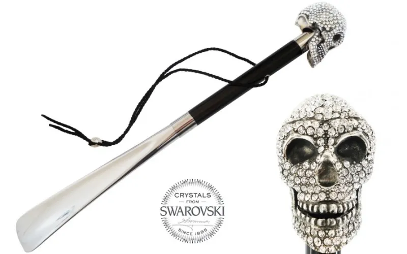 Damen Pasotti Schuhanzieher TESCHIO SWAROVSKI SILBER