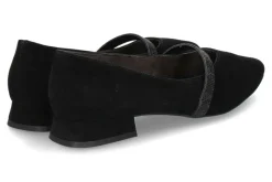 Damen Paul Green Ballerina SAMTZIEGE- schwarz