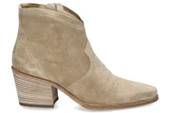 Damen Paul Green Cowboy Bootie SOFT SUEDE- grain beige