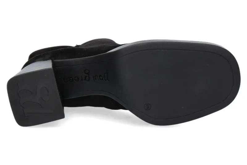 Damen Paul Green Stiefelette SAMTZIEGE KNAUTSCHLACK- schwarz