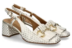 Damen Pedro Miralles Slingpumps PYTON SQUARE- blanco/platino
