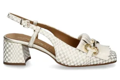Damen Pedro Miralles Slingpumps PYTON SQUARE- blanco/platino