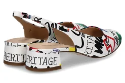 Damen Peter Kaiser Slingpumps NAPPA- white graffiti/weiss