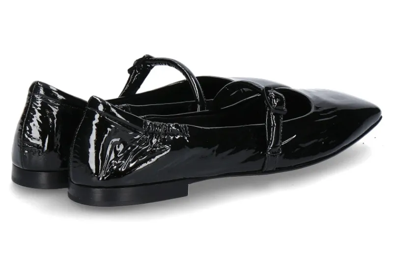 Damen Pomme D'Or Riemenballerina EMILY NAPLAK- nero/schwarz