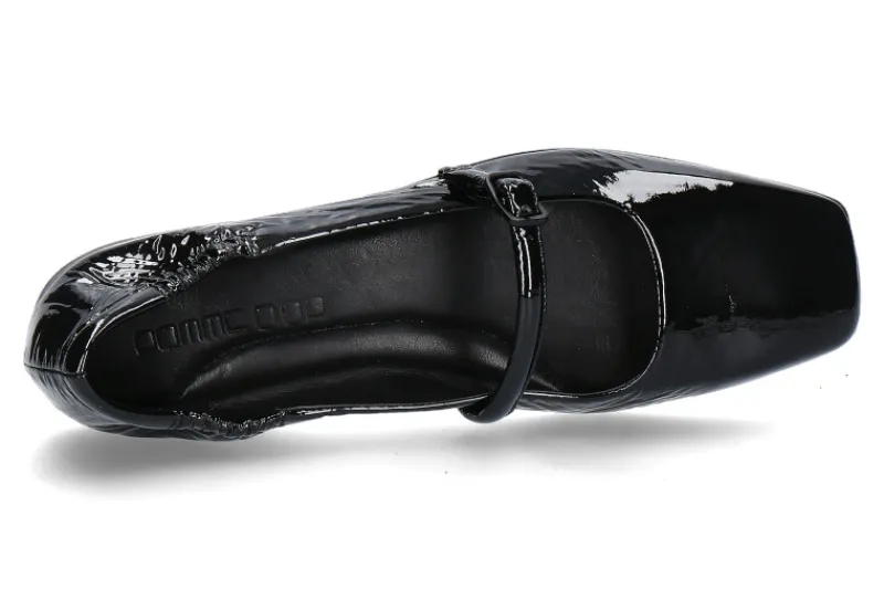 Damen Pomme D'Or Riemenballerina EMILY NAPLAK- nero/schwarz