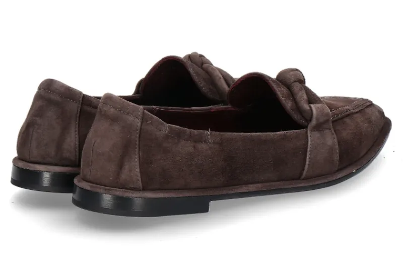 Damen Pomme D'Or Slipper GRACE CAMOSCIO- coffee/dunkelbraun