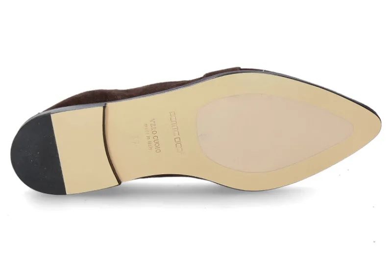 Damen Pomme D'Or Slipper GRACE CAMOSCIO- coffee/dunkelbraun